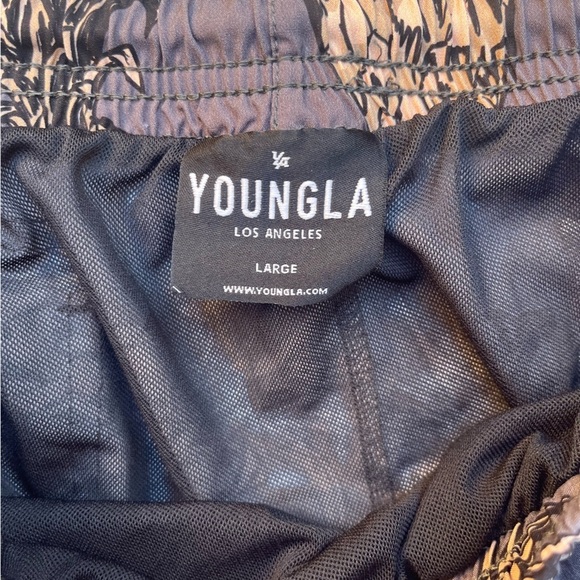 Men's YoungLA Swim Shorts Multicolor Pineapple L String Pocket Mesh Surf Beach - Picture 4 of 13